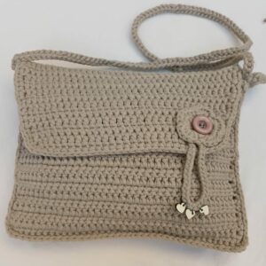 Sac besace en crochet "Cœur de Taupe" Tunisie