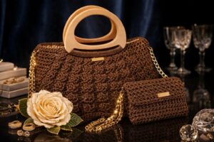 Sac & portefeuille en macramé pailleté Tunisie
