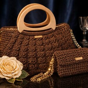 Sac & portefeuille en macramé pailleté Tunisie
