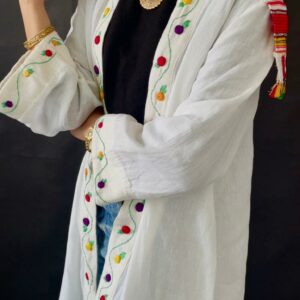 Kimono en laine, brodé à la main. Tunisie