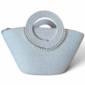 Sac à main en cordon tressé – Couleur blanc cassé Tunisie