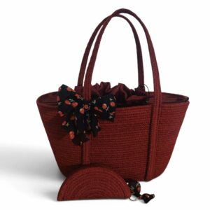 Sac à main et porte-monnaie en cordon - Bordeaux Tunisie
