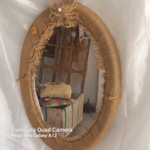 Miroir artisanal oval Tunisie