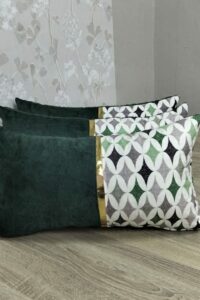 Coussin décoratif - Velours antitache en vert Tunisie