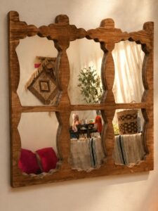 Miroir en bois peint à la main Tunisie